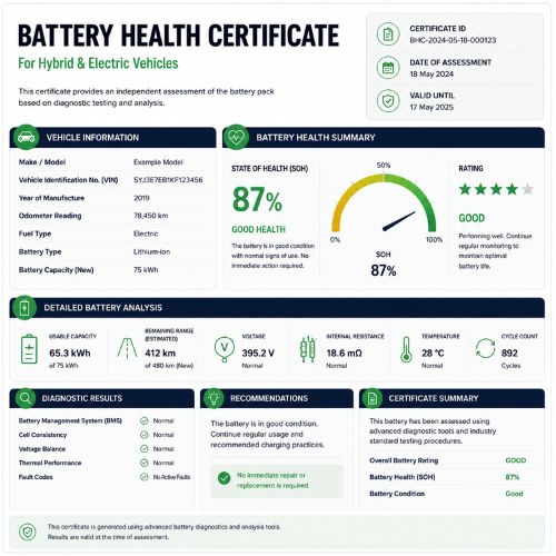 Battery Health Certificate